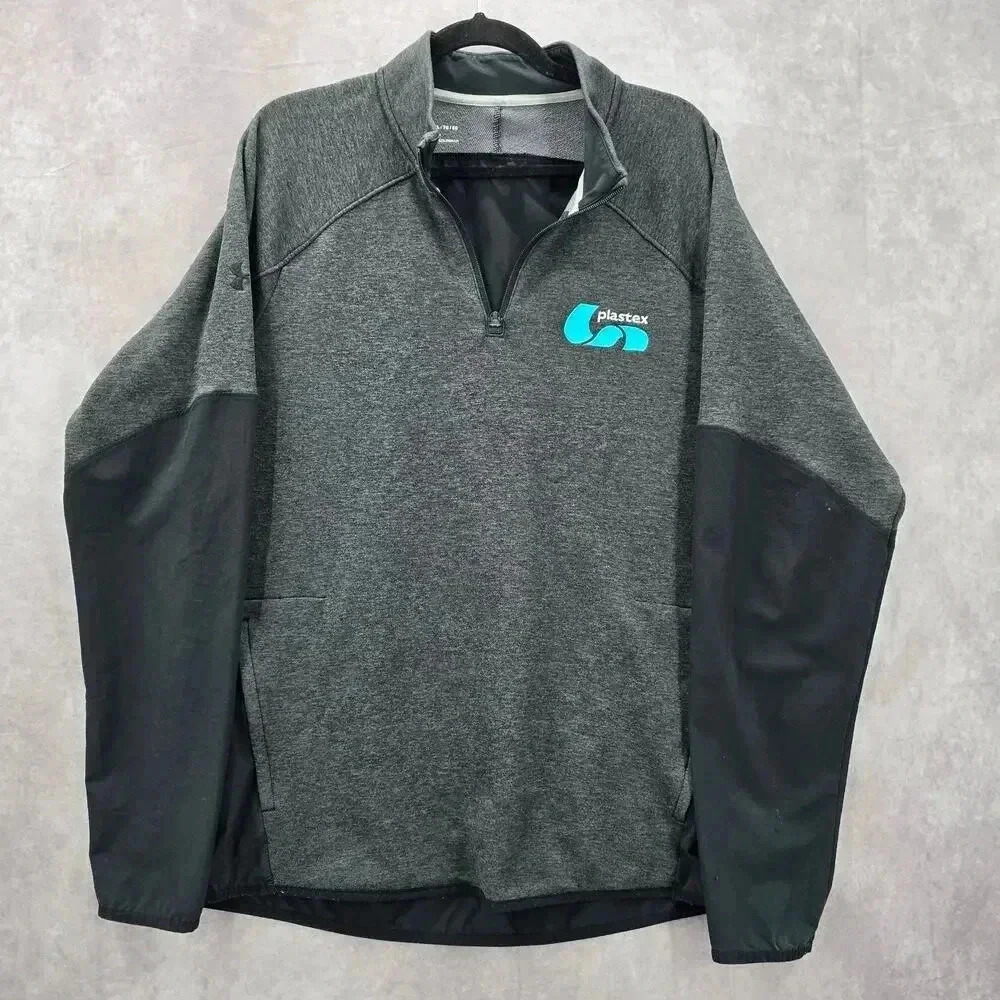 Under Armour Gray Black‎ Half Zip Jacket Pullover Sweater Extra Large Mens XL